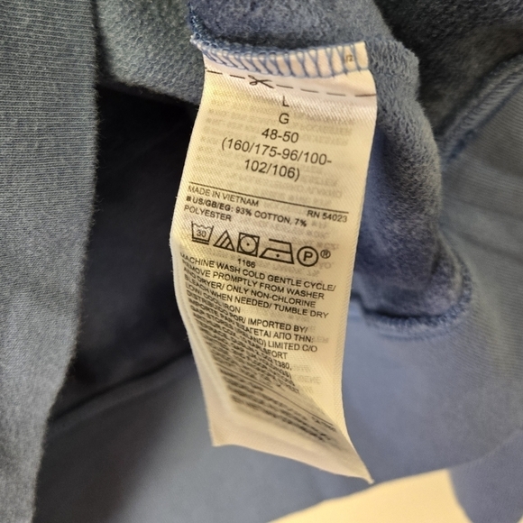 GAP Tie Dye Raglan Crewneck Sweatshirt Blue L - Picture 5 of 9